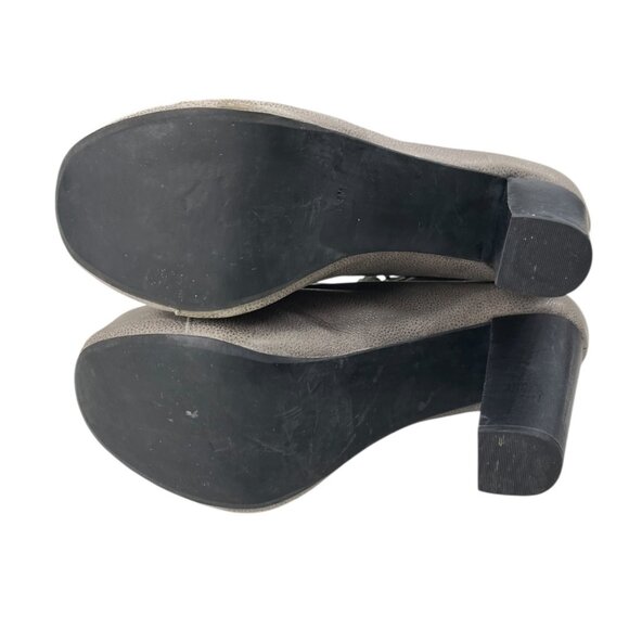 Jeffrey Campbell Havana Last Lita Greige Leather Upper Ankle Booties Size 6.5 M - Picture 9 of 16